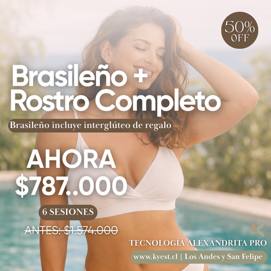 Brasileño y Rostro Completo | Depilación láser Alexandrita Pro